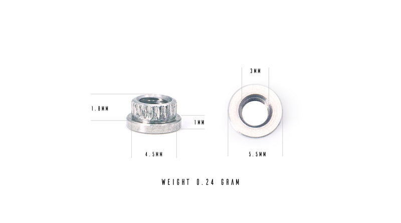 M3 Self-Clinching Press Nutss (2mm thick)