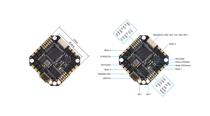 BETAFPV Toothpick F722 2-6S AIO 35A (MPU6000)