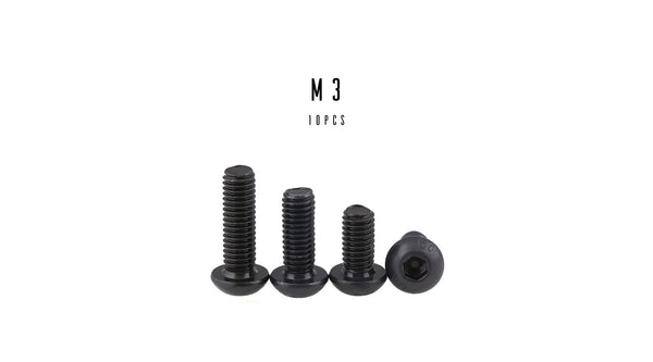 M3 Hex Button Head Socket Cap Screw (10.9 Steel Black Oxide)