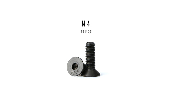 M4 Hex Flat Head Socket Cap Screw (12.9 Steel Black Oxide)