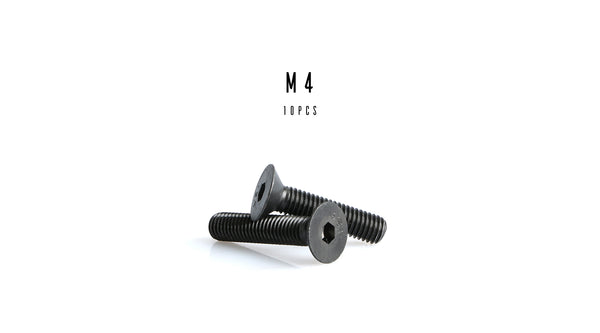 M4 Hex Flat Head Socket Cap Screw (12.9 Steel Black Oxide)